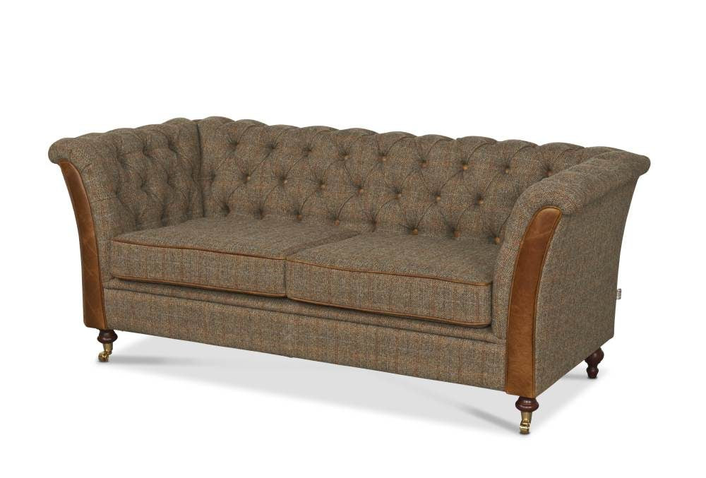 Gamekeeper Thorn Harris Tweed Caesar Two Seater Chesterfield Sofa